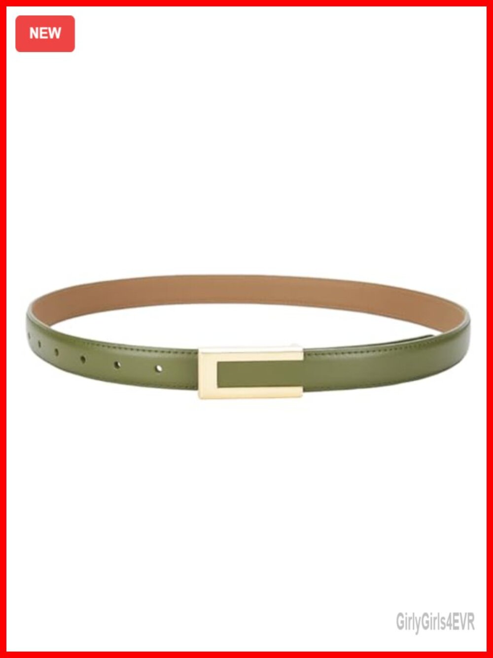 Womens Skinny Leather Belt with Gold Buckle for Jeans Pants Dresses